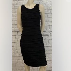 CALVIN KLEIN WOMEN'S BLACK TEXTURED SLEEVELESS DRESS